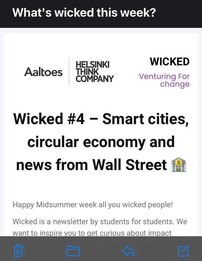 A screenshot of the 4th wicked newsletter